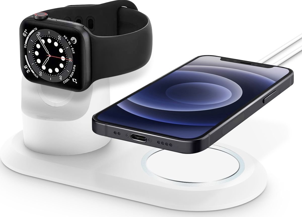 Mobigear Wireless Charge Station Watch Standaard / MagSafe Standaard Universeel - Wit