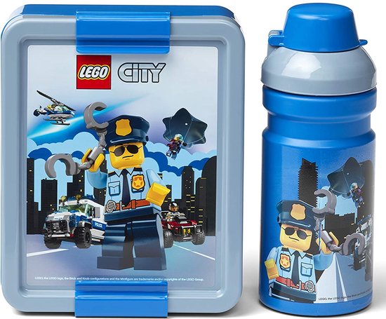 LEGO Lunch Set Lego City - Tasse à boire et corbeille à pain - Bleu