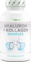 Hyaluronzuur-Collageen Complex - 240 capsules - Goed voor huid & haar - Premium: Met bioactieve biotine, selenium, zink, natuurlijke vitamine C uit acerola & silicium uit bamboe - Vit4ever