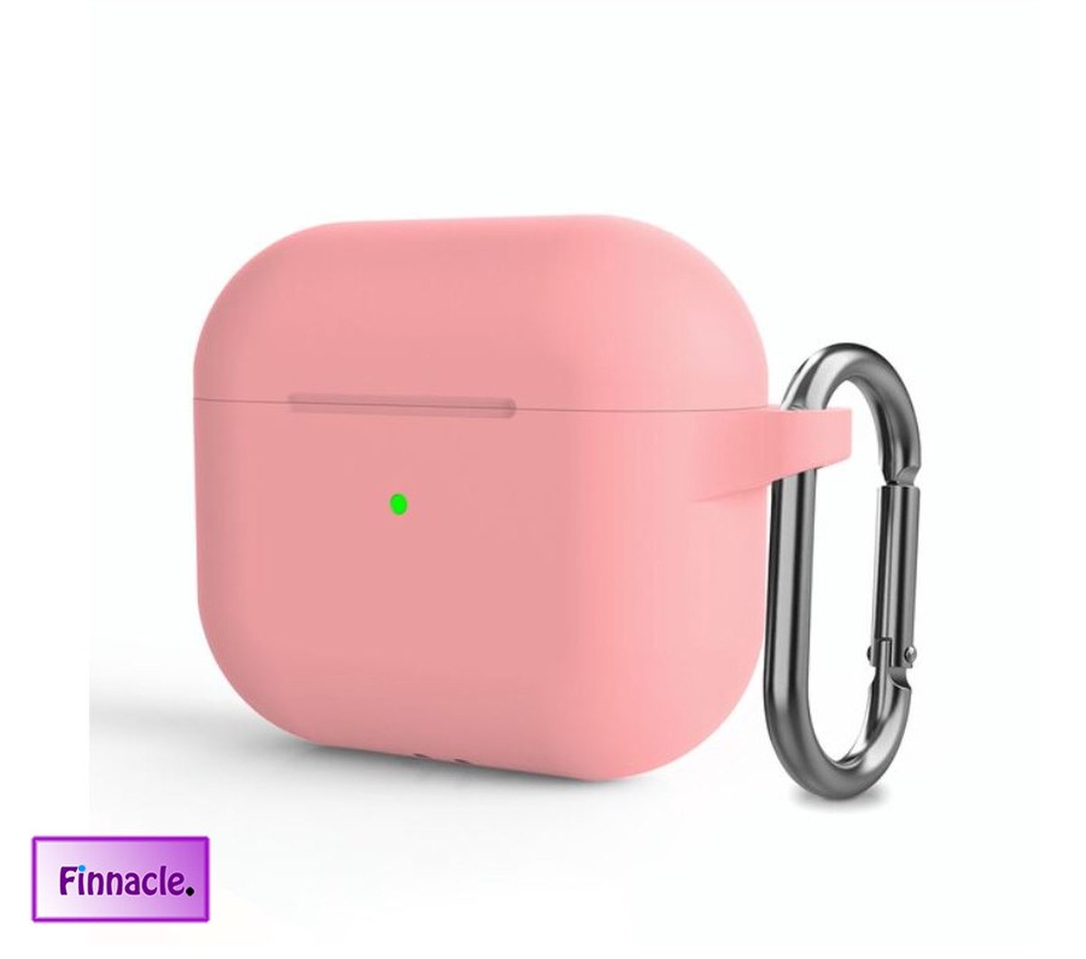 Finnacle - Hoesje geschikt voor Apple AirPods 3 met clip - Roze - Beschermhoes - Siliconen - Case - Soft case