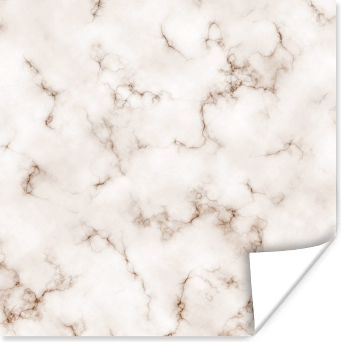 Poster Wit - Luxe - Marmer - 30x30 cm