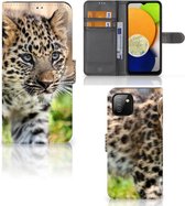 GSM Hoesje Geschikt voor Samsung Galaxy A03 Beschermhoesje met foto Baby Luipaard