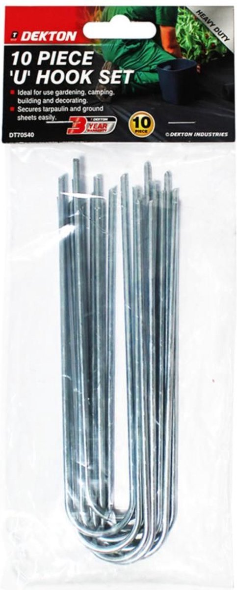 U Haak - 10 Stuks - Tentharingen - Beugel voor tent - Tent haring | van Campking — afbeelding 2