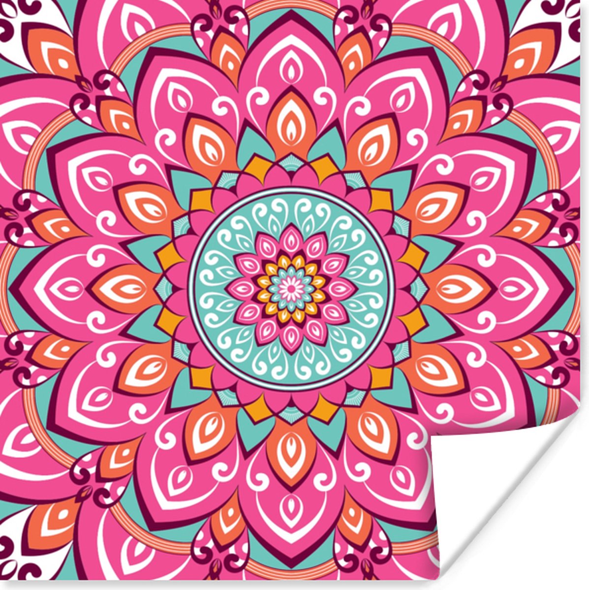 Poster Mandala - Abstract - Hippie - Design - 50x50 cm