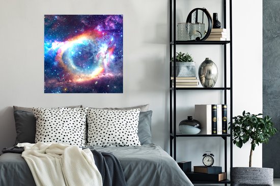 Affiche Espace - Arc-en-ciel - Couleurs - 75x75 cm