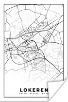 Poster België – Lokeren – Stadskaart – Kaart – Zwart Wit – Plattegrond - 40x60 cm