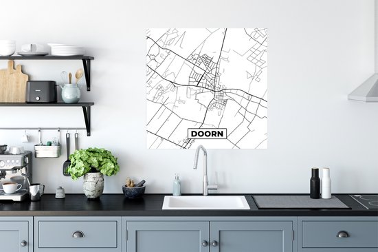 Poster Carte - Plan de la ville - Doorn - Carte - 75x75 cm