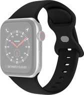 Siliconen bandje - geschikt voor Apple Watch series 1/2/3/4/5/6/7/8/9/SE/SE 2/Ultra/Ultra 2 met case size 42 mm / 44 mm / 45 mm / 49 mm - maat M/L - zwart