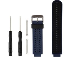Siliconen bandje - geschikt voor Garmin Forerunner 220 / 230 / 235 / 620 / 630 / 735XT / Approach S20 / S5 / S6 - donkerblauw-zwart