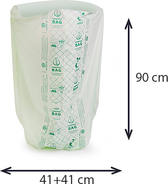 Sacs bio 40-45 litres - 60 pièces de sacs poubelles biodégradables - 55 x  76 cm - Sacs