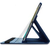 BixB 360° draaibare bookcase Samsung Galaxy Tab S6 Lite (2020 / 2022) Hoes – Donkerblauw Met Samsung Tab S6 Lite Screenprotecotor gehard glas