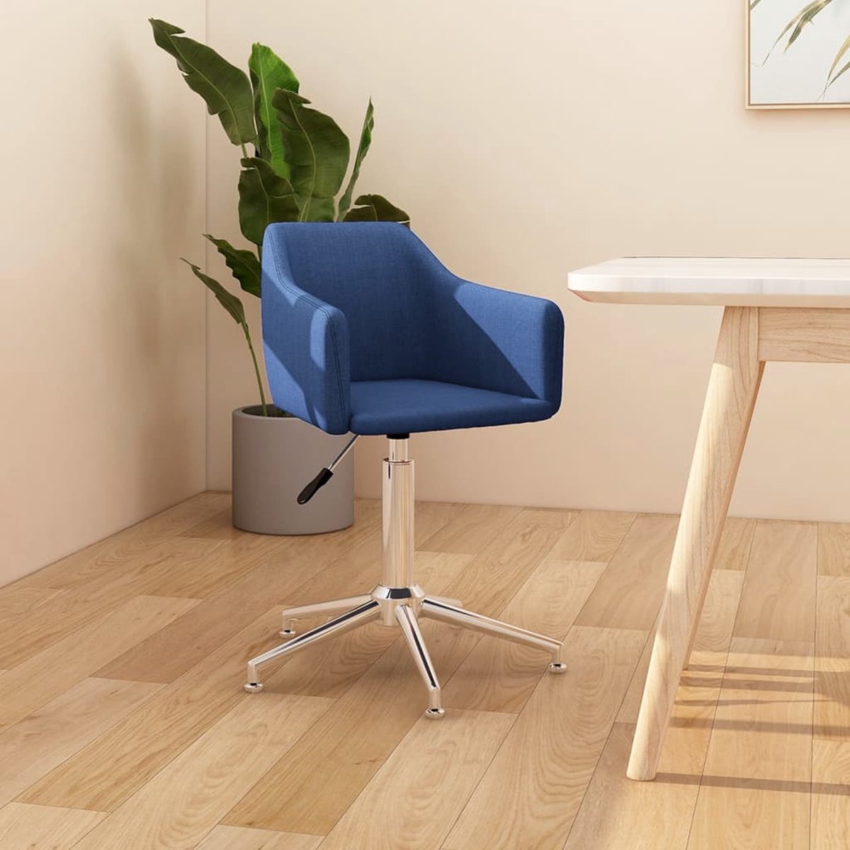 VidaLife Kantoorstoel draaibaar stof blauw