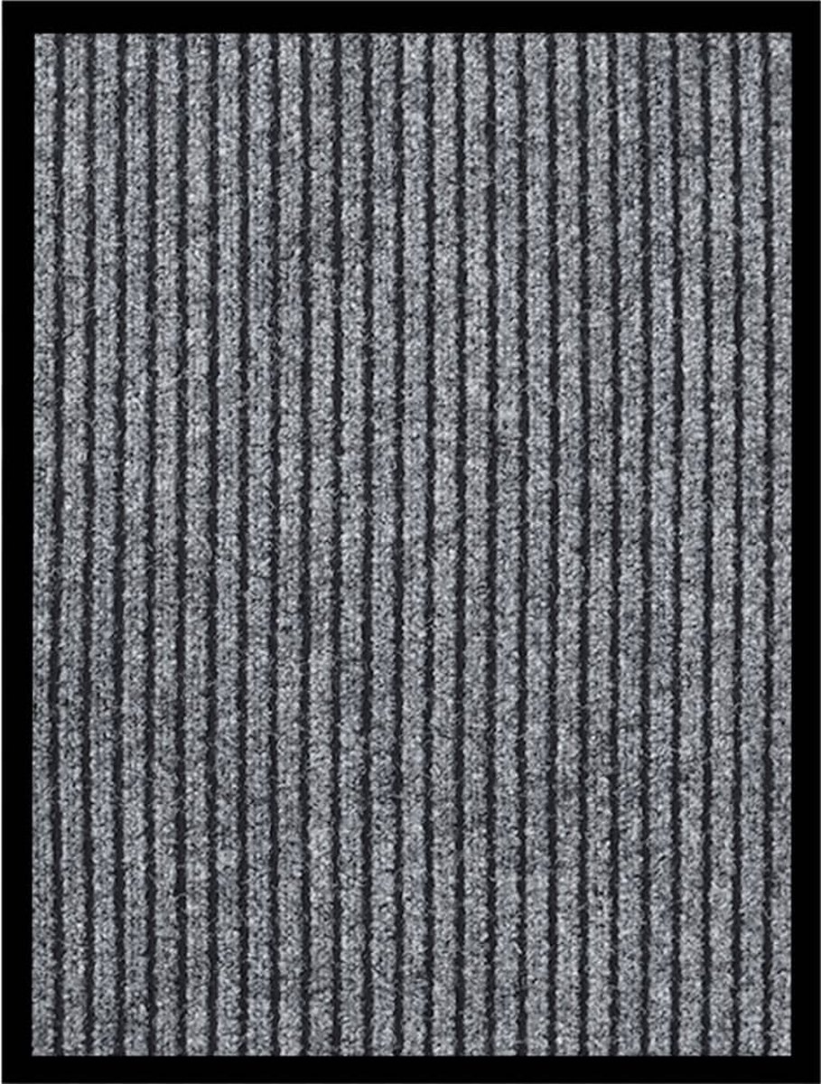 VidaLife Deurmat 40x60 cm gestreept grijs