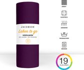 Jacobson - Hoeslaken - 90x200cm - Jersey Katoen - tot 25cm matrasdikte - Paars