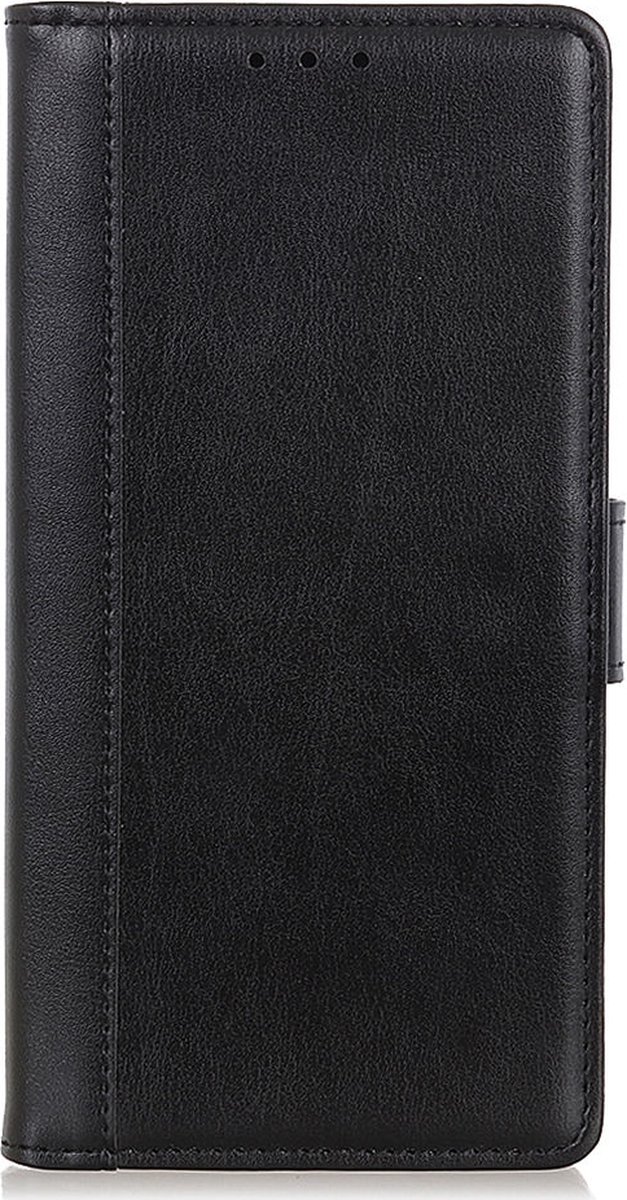 Shop4 - Samsung Galaxy S22 Ultra Hoesje - Wallet Case met Pasjeshouder Grain Zwart