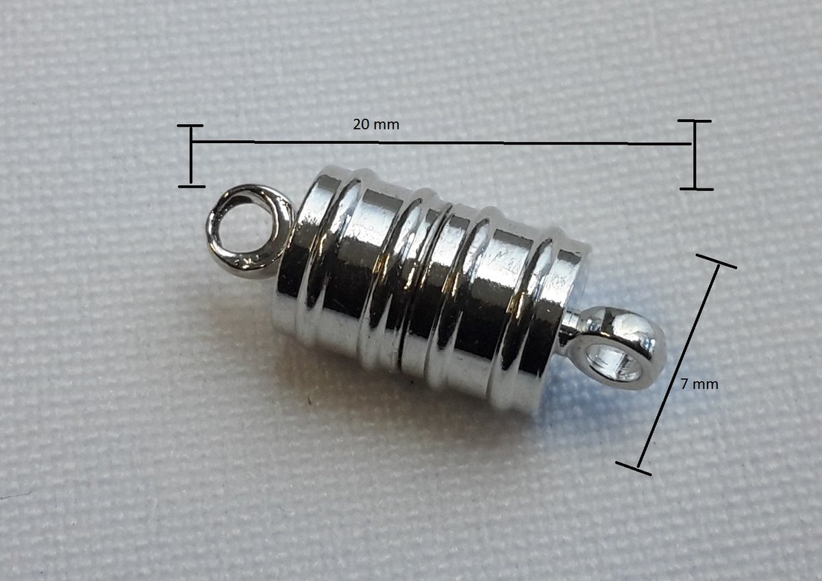 3 setjes- Magneet - sluiting- zilverkleurig- L 20mm- Sieraden sluiting- magneet slotjes- spaart u zich de moeite.