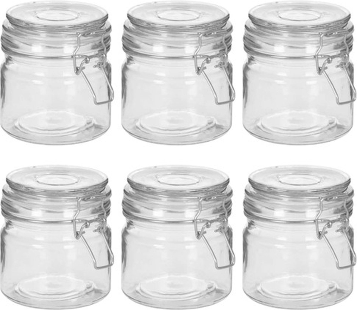vidaXL Opbergpotten met klemsluiting 6 st 500 ml