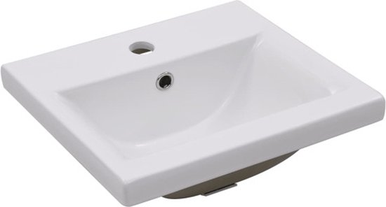 vidaXL Lavabo en céramique - 42 x 39 x 18 cm - Trop-plein - Wit - Lavabo