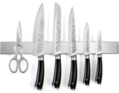 Bloc à couteaux magnétique KitchenMonster® 40 cm - Porte-couteaux magnétique avec Tape adhésif (3M) et support à vis - Bande magnétique pour couteaux en acier inoxydable