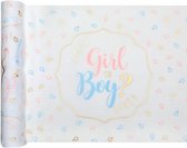 Boy or Girl genderreveal tafelloper - zwanger - geboorte - baby - babyshower - genderreveal - boy or girl