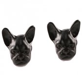Metalen Oorbellen- Zwart- Hond - 13 mm