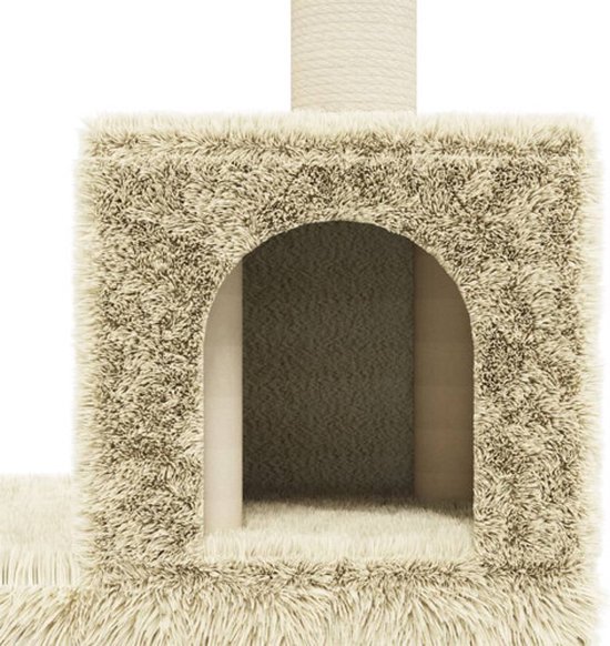 VDXL Kattenmeubel met sisal krabpalen 188 cm crèmekleurig