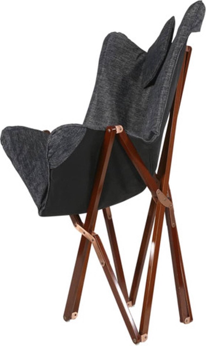 Lesli Living Chaise papillon - 73x85x95 cm - Gris et brun