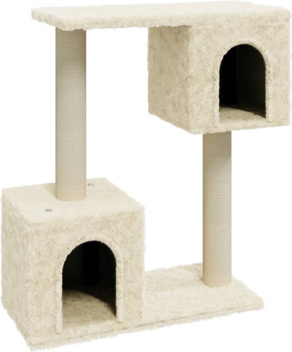 vidaXL Kattenkrabpaal met sisal krabpalen 60 cm crèmekleurig