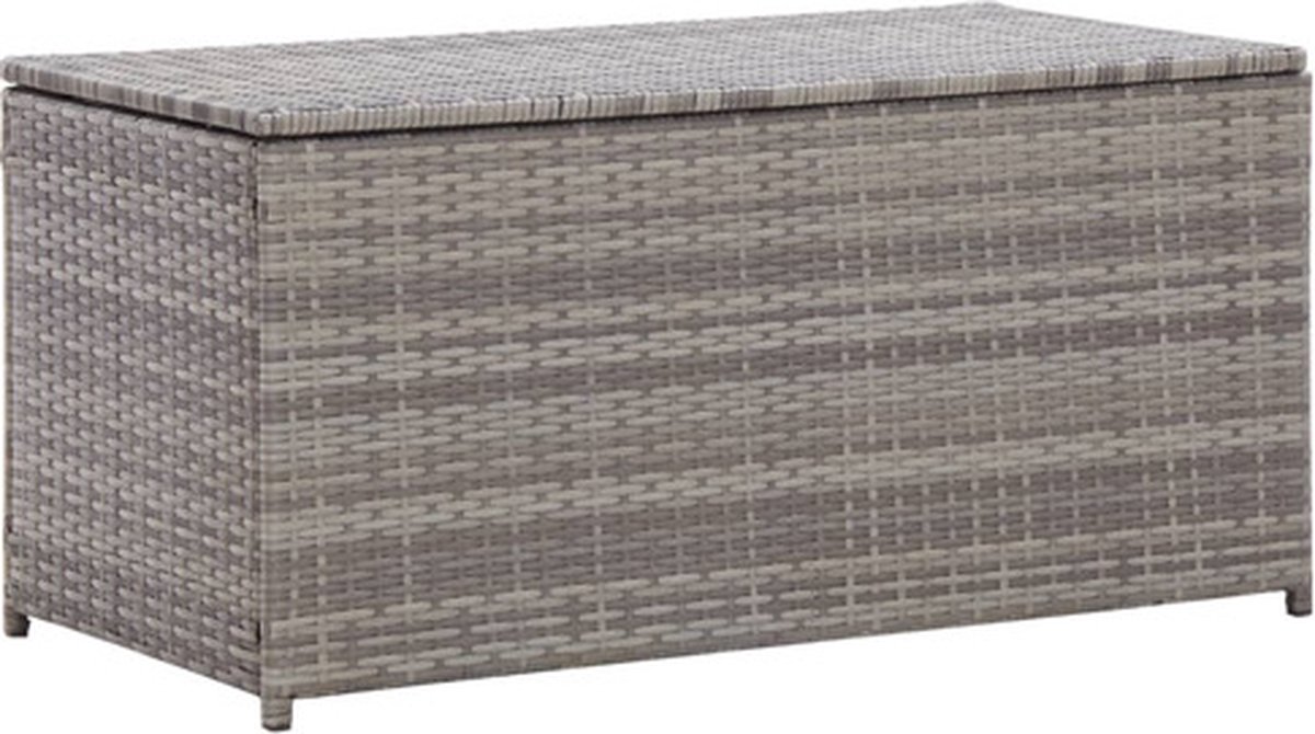 vidaXL - Tuinbox - 100x50x50 - cm - poly - rattan - grijs