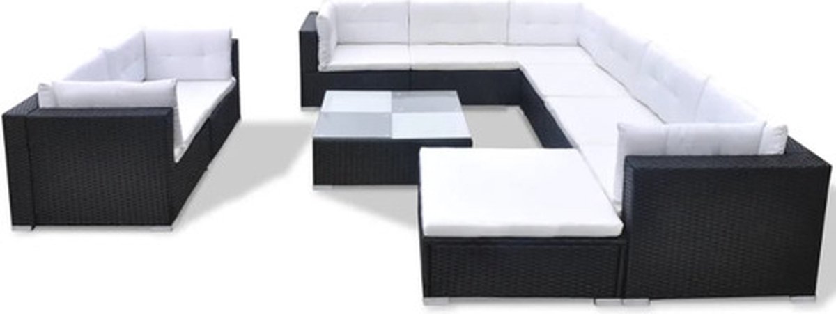 Vidaxl Lounge Sets Zwart Rotan Lounge Set