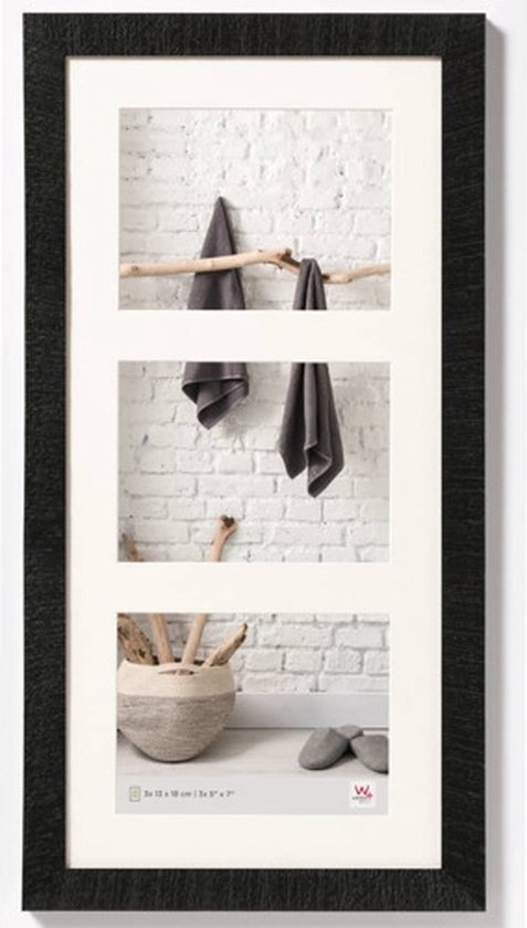 Wackadoo Fotolijst collage hout voor 6 foto's van 10 x 15 cm en 13 x 18 cm wanddecoratie fotolijst liggend formaat muur deco wandgalerijlijst collage fotolijstcollage fotolijst fotolijst