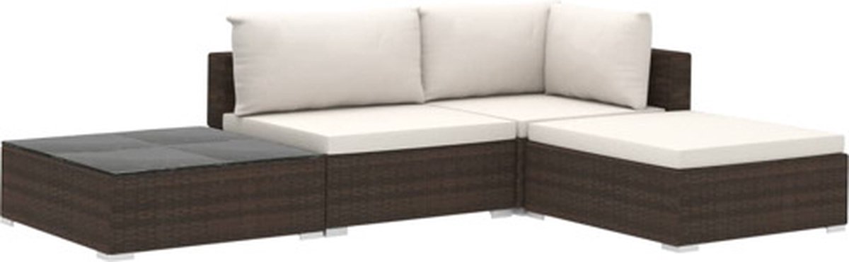 Vidaxl Tuin Loungeset Bruin Tuinbank
