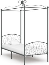 vidaXL - Hemelbedframe - metaal - grijs - 90x200 - cm