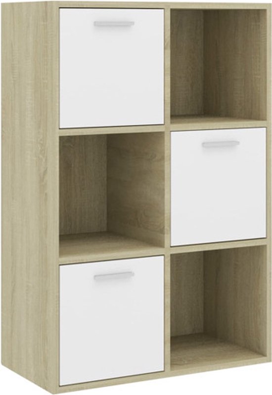 vidaXL Armoire de rangement 60 x 29,5 x 90 cm Bois traité Blanc et