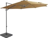 vidaXL - Parasol - met - draagbare - voet - taupe