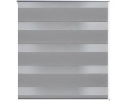 vidaXL - Zebra - rolgordijn - 140,9 - x - 175 - cm - stofbreedte - 136,7 - cm - grijs