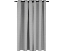 vidaXL - Gordijn - linnen-look - verduisterend - met - ogen - 290x245 - cm - grijs