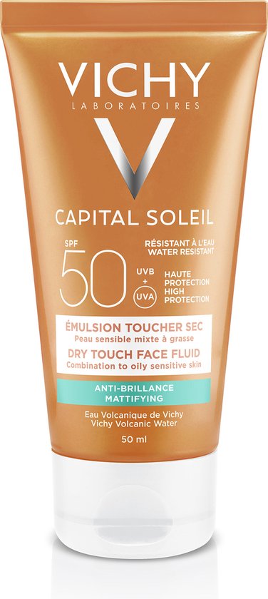 Vichy Capital Soleil SPF50 Dry Touch Zonnecrème Gemengde tot Vette Huid -  Gelaat 50ml | bol.