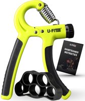 U-Fit One  Green Handtrainer met Vingertrainer - Handknijper set - Knijphalter - Onderarm trainer - Vinger - Fitness