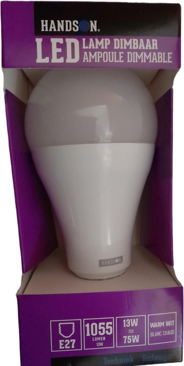 handson ledlamp dimbaar E27 13 Watt kogellamp 2700K | bol.com