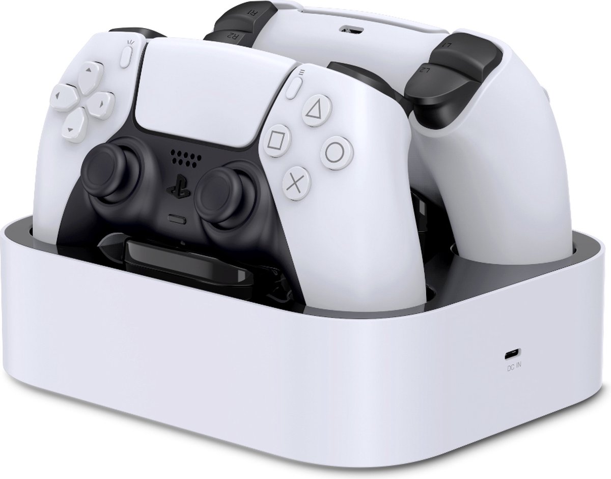 Cablebee Premium charging dock / oplaadstation geschikt voor Playstation 5 controllers - wit