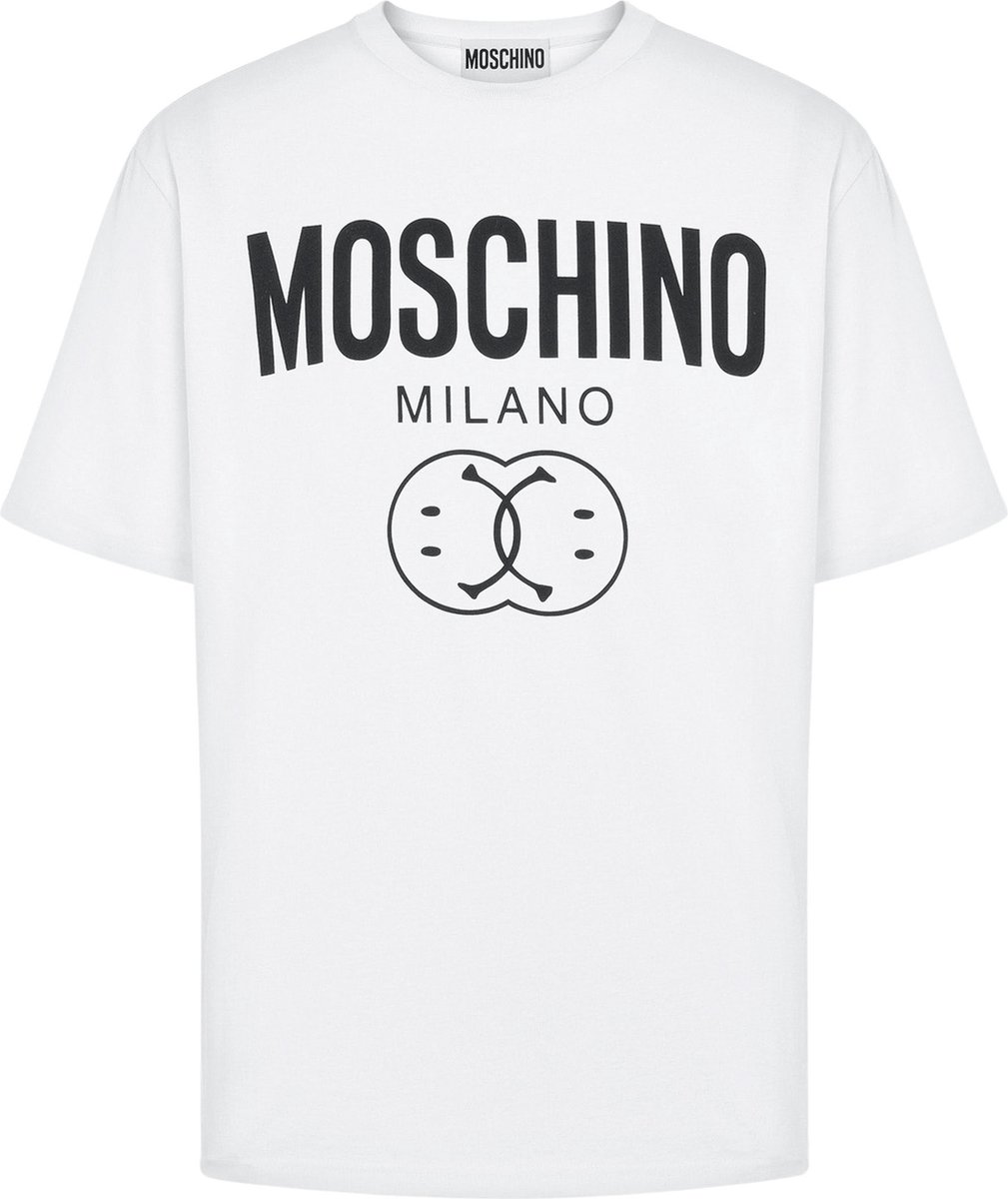 Moschino Heren Double Smiley T-shirt Wit maat M
