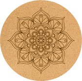 Nixnix - Tapis de Yoga Mandala - Caoutchouc Souple - Liège - 68cm - Antidérapant - Tapis de Méditation