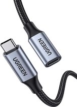 Ugreen USB-C 3.1 Extension Cable - Verlengkabel - 1m USB C USB 3.2 Gen 2 (3.1 Gen 2), 10000 Mbit/s, Zwart, Grijs