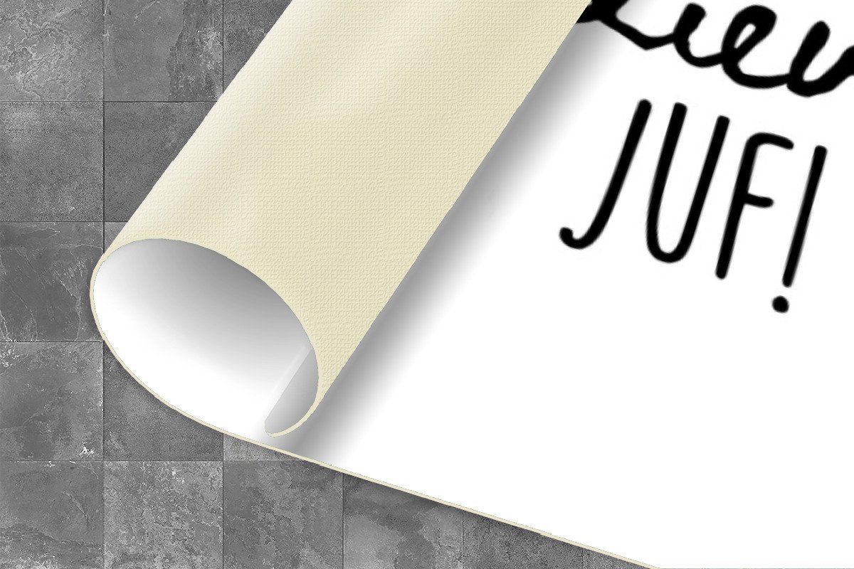 KitchenYeah Keukenloper - Loper keuken - Quotes - Spreuken - Juf - Doei doei lieve juf! - 120x50 cm - Keukenloper vinyl Multicolor