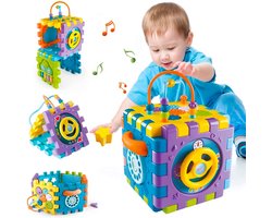 foto van Allerion Activiteiten Kubus – 6-in-1 Speelgoed – Baby vanaf 1 jaar – Activiteitenkubus met Muziek –