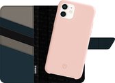 Valenta Telefoonhoesje geschikt voor Apple iPhone 11 Hoesje | Valenta Snap Luxe Uitneembare 2in1 Bookcase Portemonnee | Pasjeshouder voor 4 Pasjes | Telefoonhoesje voor Pinpas / OV Kaart / Rijbewijs - Zwart / Roze