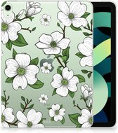 Back Cover iPad Air (2020/2022) 10.9 inch Tablethoesje met Naam Dogwood Flowers met transparant zijkanten
