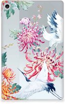 Cover Case Lenovo Tab M10 Plus (3e generatie) Hoesje Super als Cadeau voor Vriendin Bird Flowers met doorzichte zijkanten