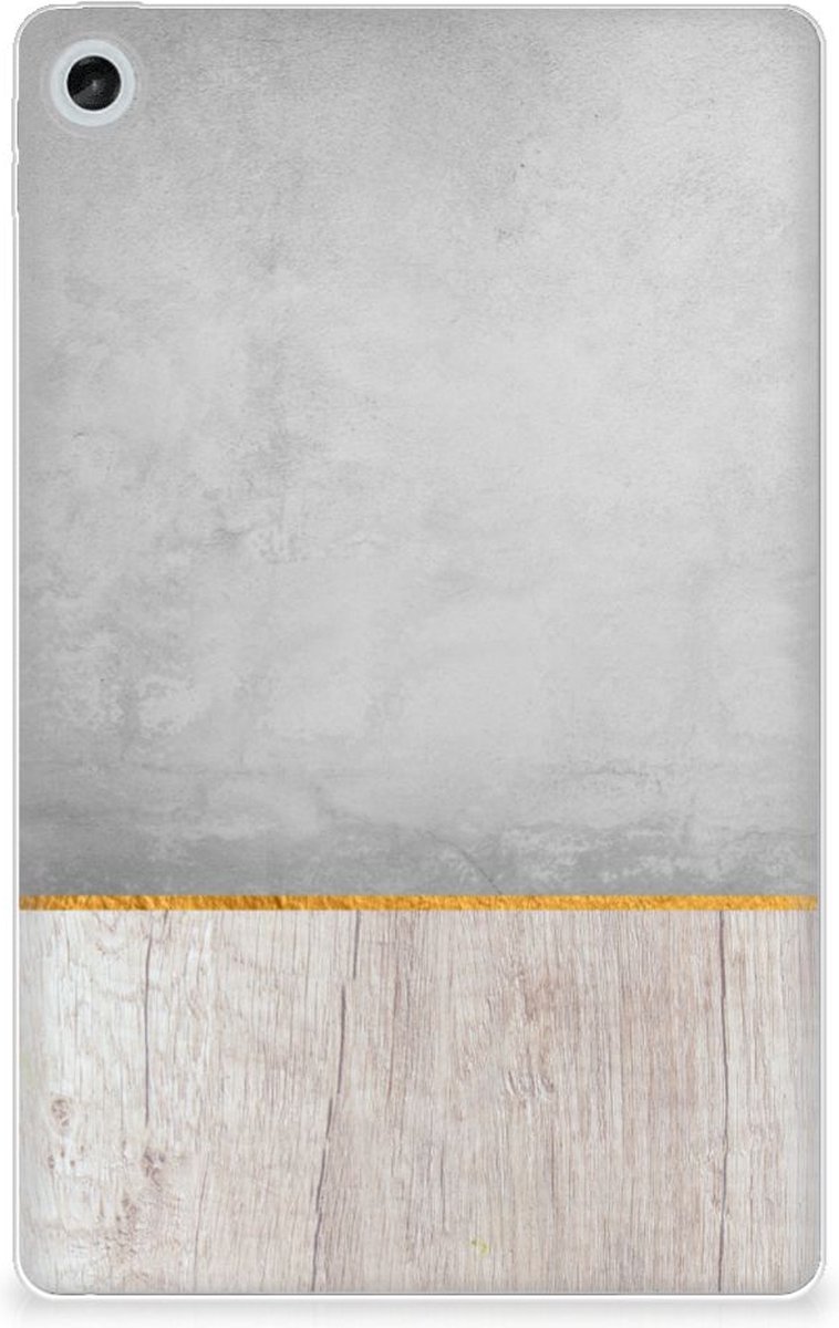 Lenovo Tab M10 Plus (3e generatie) Silicone Tablet Hoes Wood Concrete